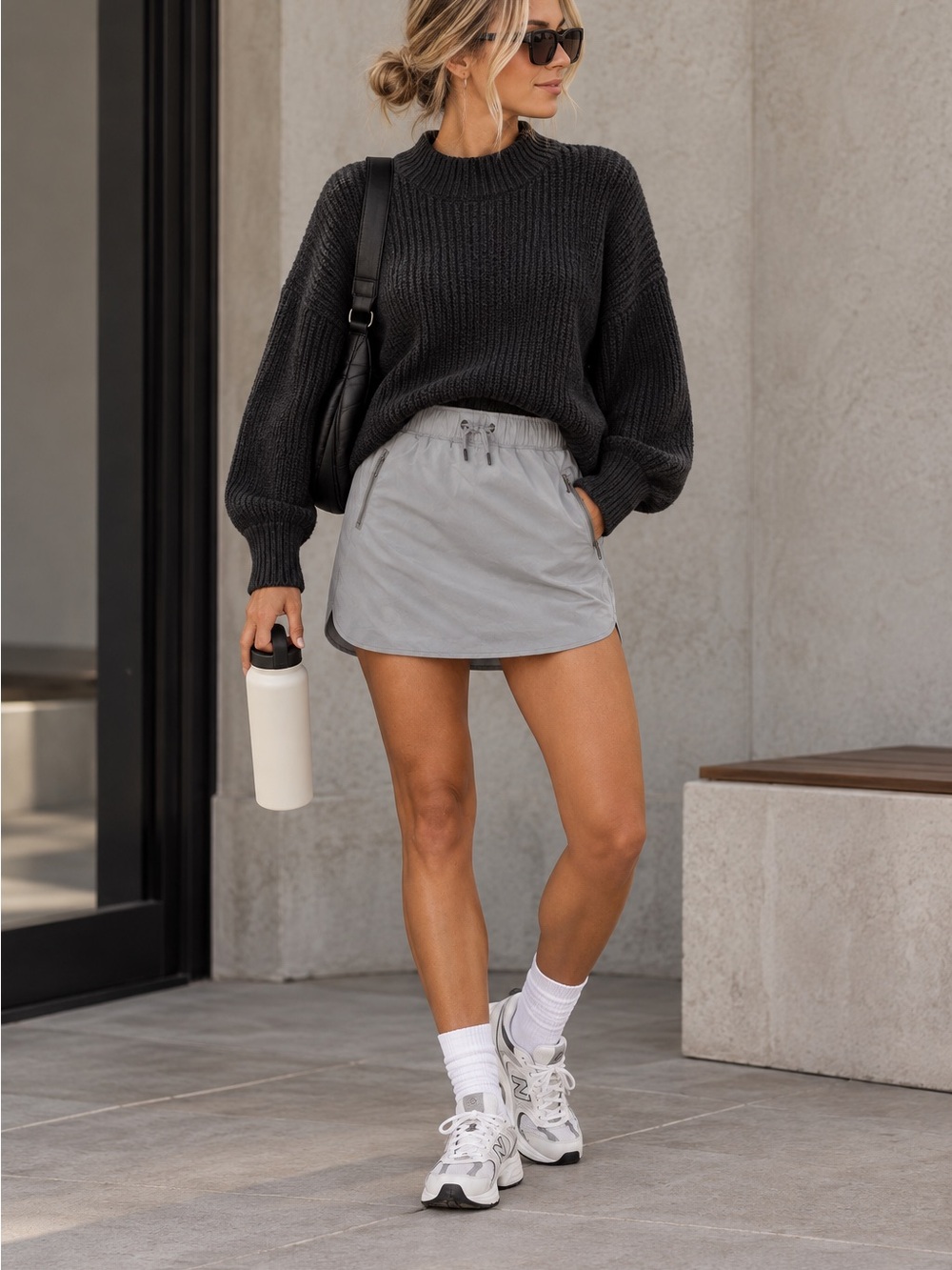 Athleta Gray Zip Pocket Skort Size Small